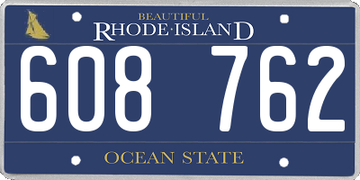 RI license plate 608762