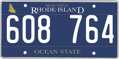 RI license plate 608764