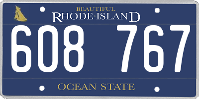 RI license plate 608767