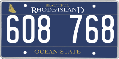 RI license plate 608768