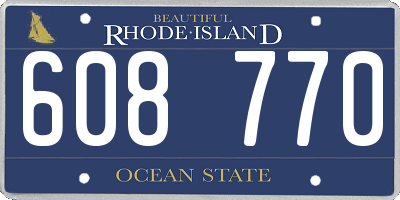 RI license plate 608770