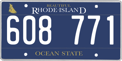 RI license plate 608771