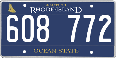 RI license plate 608772