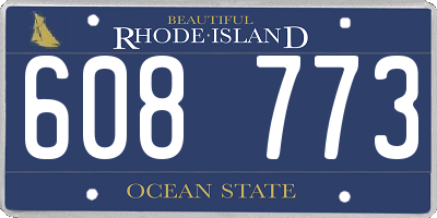 RI license plate 608773
