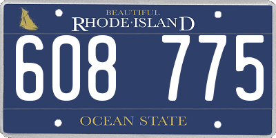 RI license plate 608775