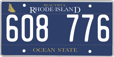 RI license plate 608776