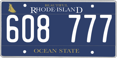 RI license plate 608777
