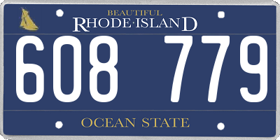 RI license plate 608779