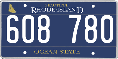 RI license plate 608780