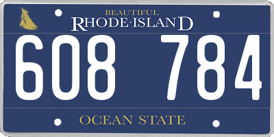 RI license plate 608784