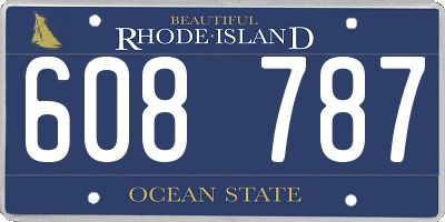 RI license plate 608787