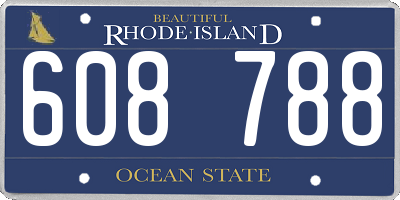 RI license plate 608788