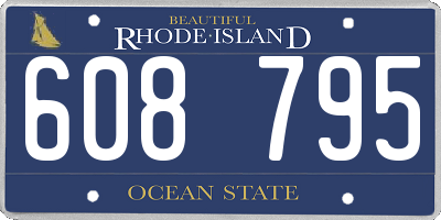 RI license plate 608795