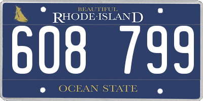 RI license plate 608799
