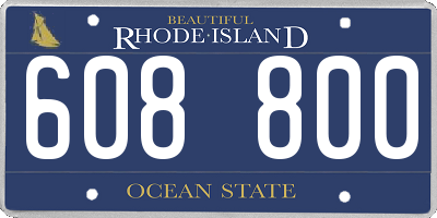 RI license plate 608800
