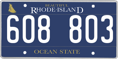 RI license plate 608803