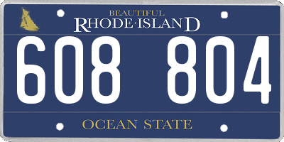 RI license plate 608804