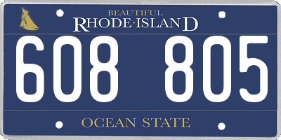 RI license plate 608805