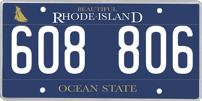 RI license plate 608806