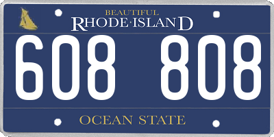 RI license plate 608808