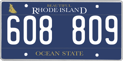 RI license plate 608809