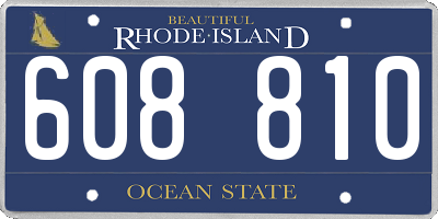 RI license plate 608810