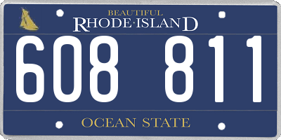 RI license plate 608811