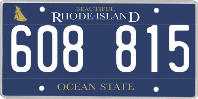 RI license plate 608815