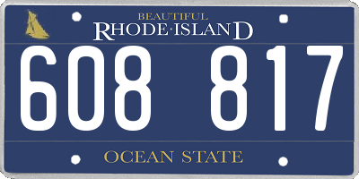 RI license plate 608817
