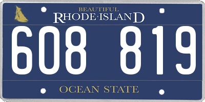 RI license plate 608819