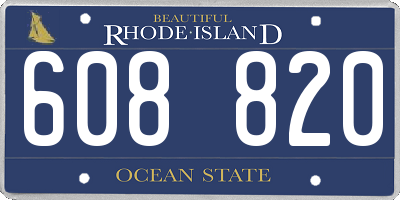 RI license plate 608820