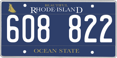 RI license plate 608822