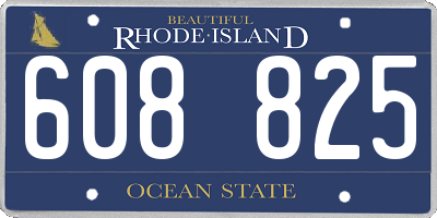 RI license plate 608825