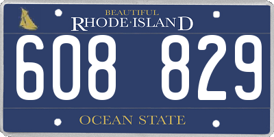 RI license plate 608829