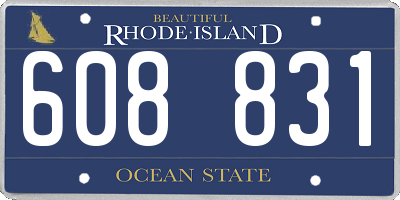 RI license plate 608831