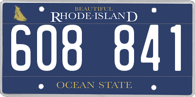 RI license plate 608841