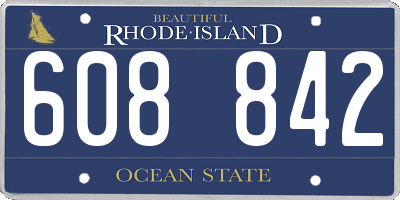 RI license plate 608842