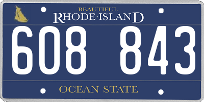 RI license plate 608843