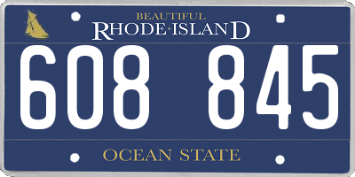 RI license plate 608845