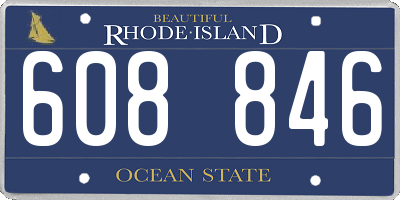 RI license plate 608846