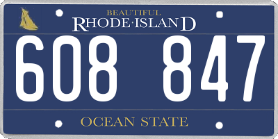 RI license plate 608847