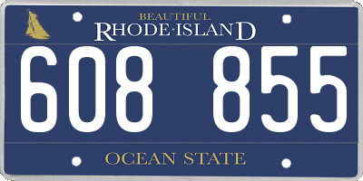 RI license plate 608855