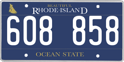 RI license plate 608858