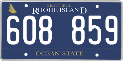 RI license plate 608859