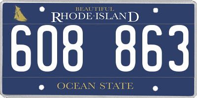 RI license plate 608863