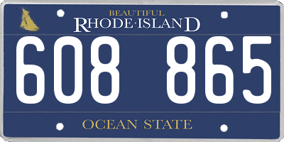 RI license plate 608865
