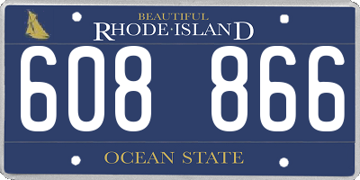 RI license plate 608866