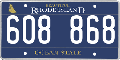 RI license plate 608868