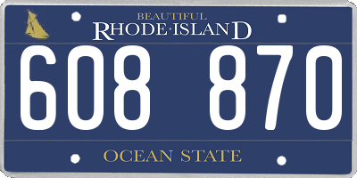 RI license plate 608870