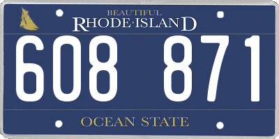 RI license plate 608871